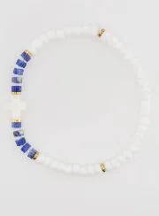 Religious Bracelet Stone and Mother-of-Pearl – Blue