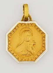 Gold-Plated Saint Therese Medal