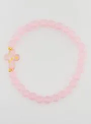 Religious Bracelet with Cross and Pink Jade