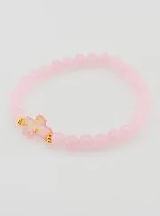 Religious Bracelet with Cross and Pink Jade