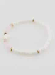 Religious Stone and Mother-of-Pearl Bracelet – Pale Pink