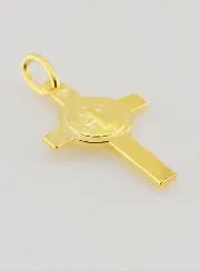 Gold-Plated Cross Pendant – Saint Benedict
