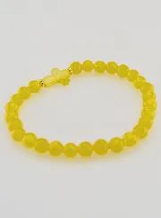 Religious Bracelet with Cross and Yellow Jade