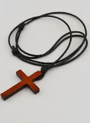 Wooden Cross with Adjustable Leather Cord