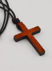 Wooden Cross with Adjustable Leather Cord