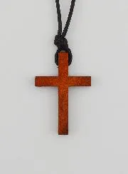 Wooden Cross with Adjustable Leather Cord
