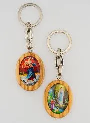 Keyring Our Lady of Lourdes and Saint Christopher