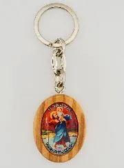 Keyring Our Lady of Lourdes and Saint Christopher