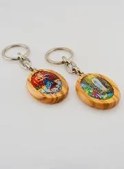 Keyring Our Lady of Lourdes and Saint Christopher