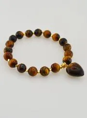 Gemstone Bracelet with Heart – Tiger's Eye