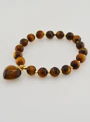 Gemstone Bracelet with Heart – Tiger's Eye