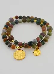 Father Pio and Saint Benedict Agate Rosary