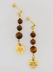 Tiger's Eye Tree of Life Earrings – Golden