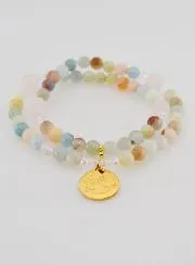 Morganite and Rose Quartz Rosary – Dove of Peace