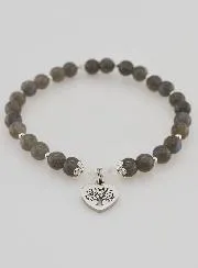 Natural Stone Bracelet – Labradorite and Tree of Life