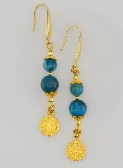 Earrings – Apatite and St Benedict