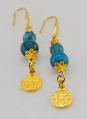 Earrings – Apatite and St Benedict