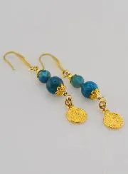 Earrings – Apatite and St Benedict