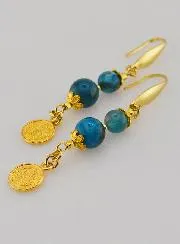 Earrings – Apatite and St Benedict