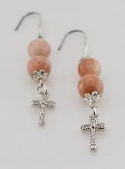 Earrings – Sunstone and Cross
