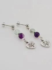 Earrings – Fluorite and Tree of Life