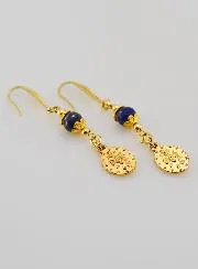 Earrings – Miraculous Medal and Lapis Lazuli