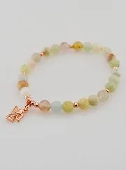 Natural Stone Bracelet – Morganite and Guardian Angel