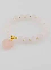 Gemstone Heart Bracelet – Rose Quartz