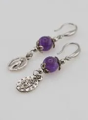 Earrings – Miraculous Medal and Amethyst