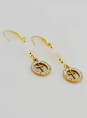 Earrings – Moonstone and Cross