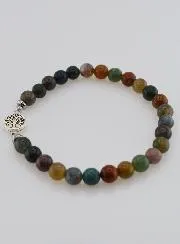 Gemstone Bracelet – Indian Agate and Tree of Life