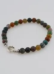 Gemstone Bracelet – Indian Agate and Tree of Life