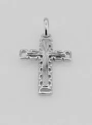 Carved and Openwork Silver Cross Pendant