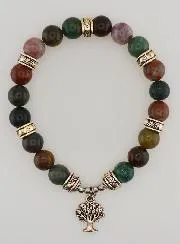 Indian Agate Bracelet with Tree of Life