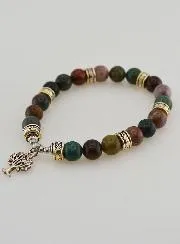 Indian Agate Bracelet with Tree of Life