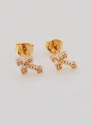 Cross Earrings Gold-Plated