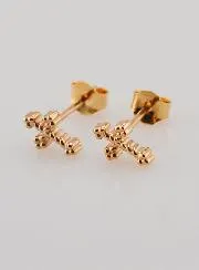 Cross Earrings Gold-Plated
