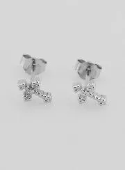 Silver Cross Earrings