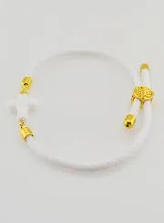 Religious Bracelet with Cross – White