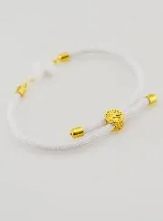 Religious Bracelet with Cross – White