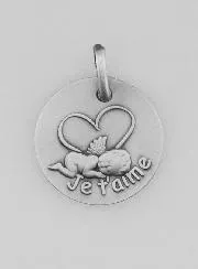 Silver Christening Medal – Je t'aime