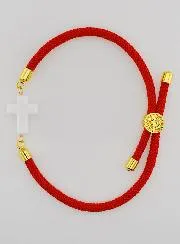 Religious Bracelet with Cross – Red