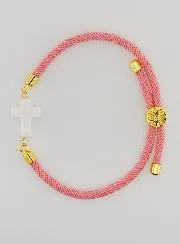 Religious Bracelet with Cross – Pink