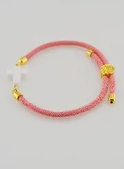 Religious Bracelet with Cross – Pink