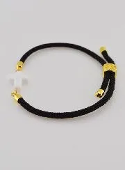 Religious Bracelet with Cross – Black