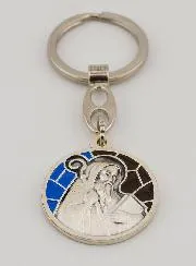 Saint Benedict Enamel Keyring