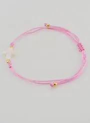 Bracelet with Cross - Pink