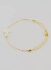 Bracelet with Cross - Beige