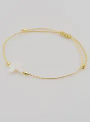 Bracelet with Cross - Beige