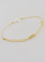 Bracelet with Cross - Beige